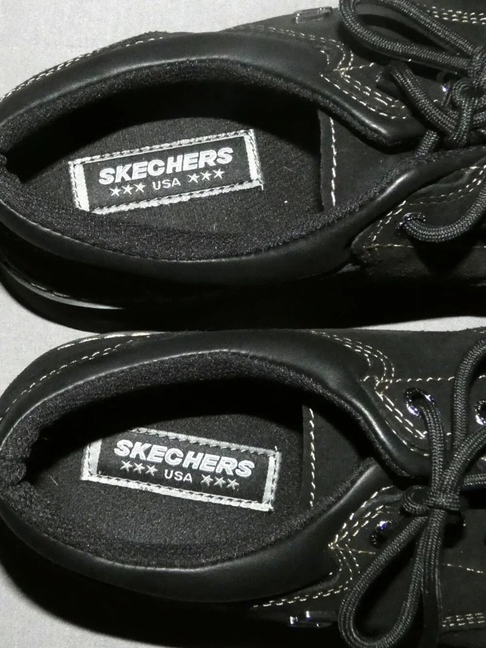 Skechers Parties Mate Black Suede Chunky Oxford Shoes Womens 11 Lace Up Y2K 90s